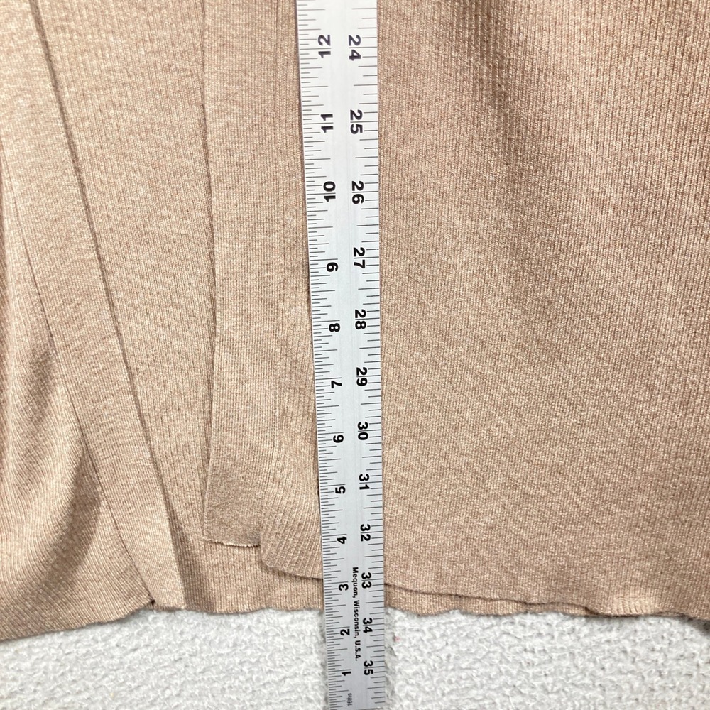 Lauren Ralph Lauren Cardigan Womens PM Tan Beige Long Knit Open Front Pockets - Picture 3 of 10